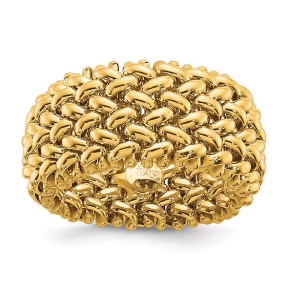14k Gold Mesh Ring by HERCO. Size 7.5.